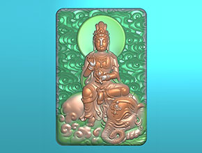 普賢菩薩玉石雕刻機電腦雕刻圖紙_享刻數控雕刻