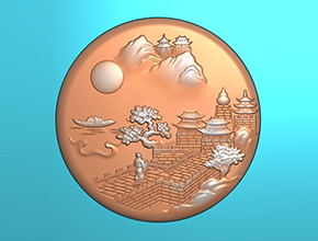 人物山水牌玉石雕刻機電腦雕刻圖紙_享刻數控雕