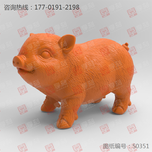 小豬玉雕擺件雕刻機玉石電腦模型圖