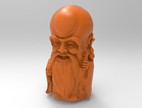 壽星公玉雕擺件雕刻機玉石電腦模型圖_享刻數(shù)控