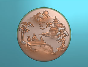 山水人物系列玉石雕刻機電腦雕刻圖紙_享刻數(shù)控