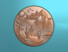 山水圓牌系列玉石雕刻機電腦雕刻圖紙_享刻數(shù)控