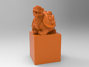 立體龍龜印章玉石雕刻機(jī)電腦雕刻圖紙_享刻數(shù)控