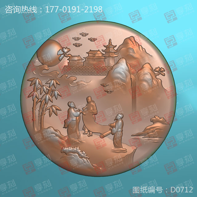 翡翠山水玉石雕刻機(jī)電腦雕刻圖紙