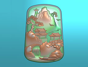 墨翠山水玉石雕刻機(jī)電腦雕刻圖紙_享刻數(shù)控雕刻
