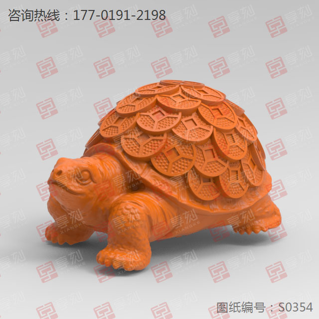 銅錢(qián)龜玉雕木雕擺件電腦精雕圖模型圖