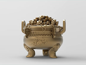 聚寶盤鼎擺件五軸雕刻圖紙_享刻數(shù)控雕刻機(jī)廠家