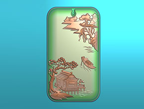 玉石雕刻機(jī)電腦精雕圖紙山水牌子_享刻數(shù)控雕刻