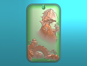 岫玉山水掛件玉石電腦雕刻機(jī)精雕圖_享刻數(shù)控雕