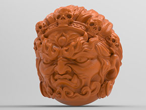 大黑天菩薩立體掛件電腦玉石精雕機(jī)圖紙_享刻數(shù)