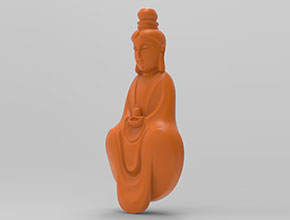 立體觀音菩薩擺件手把件電腦雕刻模型圖_享刻數(shù)