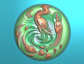 鳳觀音翡翠玉石吊墜電腦雕刻機(jī)精雕圖_享刻數(shù)控