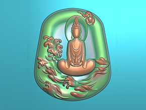 觀音佛牌翡翠玉石玉雕模型圖紙下載_享刻數(shù)控雕