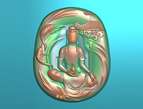 佛牌翡翠吊墜電腦玉雕模型圖玉雕機(jī)_享刻數(shù)控雕