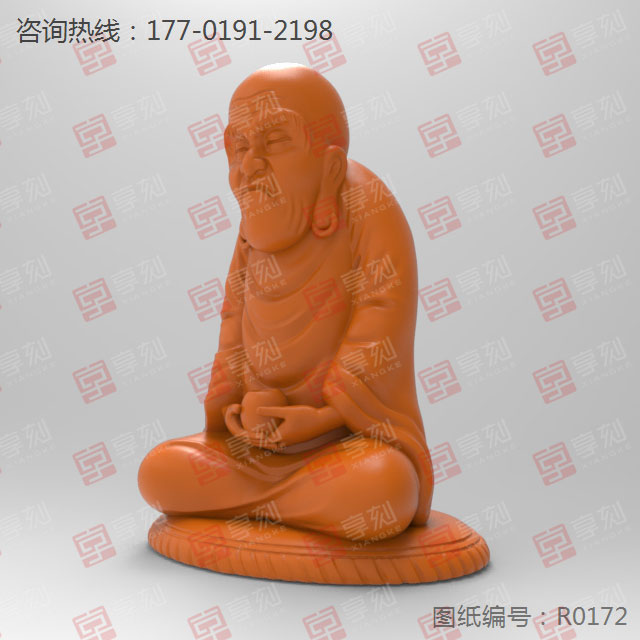 達(dá)摩擺件立體玉石雕刻機(jī)電腦模型圖紙