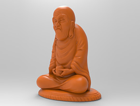 達(dá)摩擺件立體玉石雕刻機(jī)電腦模型圖紙_享刻數(shù)控