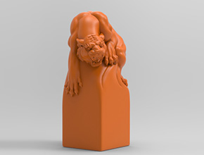 立體老虎印章玉石雕刻機(jī)電腦模型圖_享刻數(shù)控雕