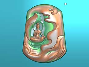 觀音佛牌玉石雕刻模型圖玉石精雕圖_享刻數(shù)控雕