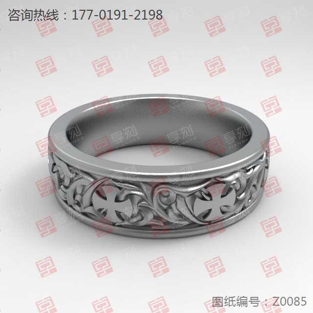 洋花戒指首飾電腦雕刻模型圖紙