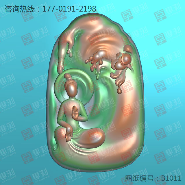 和田玉電腦雕刻佛牌圖案自動玉雕機