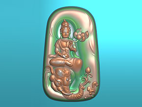 普賢菩薩玉石吊墜電腦雕刻模型圖紙_享刻數(shù)控雕