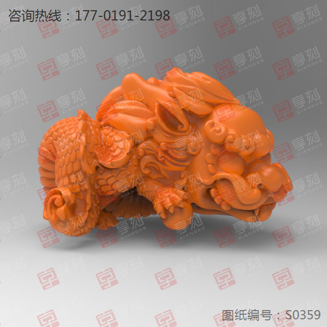 Q版萌龍擺件玉石玻璃雕刻機(jī)圖紙