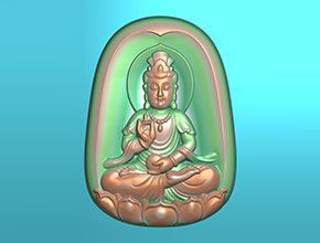 觀音翡翠吊墜電腦雕刻機(jī)精雕圖紙_享刻數(shù)控雕刻