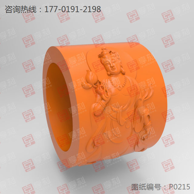 觀音扳指圓雕電腦雕刻圖紙玉雕圖紙
