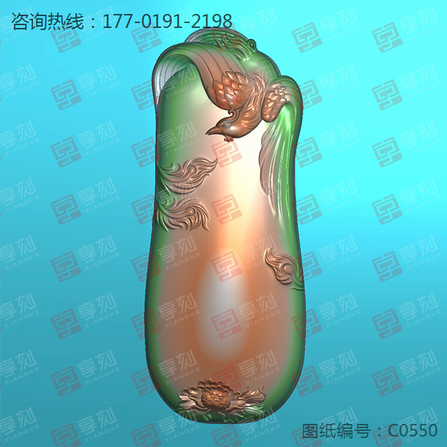 鳳凰翡翠吊墜新款電腦玉雕雕刻模型圖