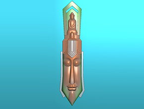 仿古人像碧玉吊墜新款電腦玉雕雕刻模型圖_享刻