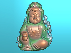 寶寶佛觀音吊墜玉雕翡翠電腦雕刻精雕圖_享刻數(shù)