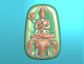 普賢觀音菩薩翡翠玉石電腦精雕模型圖_享刻數(shù)控