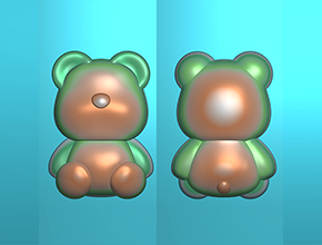 寶寶熊吊墜電腦精雕圖水晶金銀首飾雕刻圖_享刻