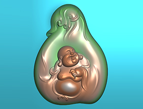 佛公吊墜玉石電腦雕刻精雕圖紙_享刻數控雕刻機