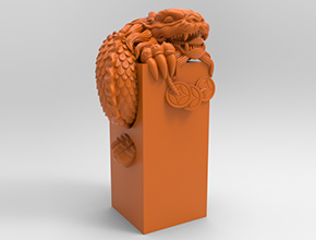 龍印章電腦雕刻玉石玉雕精雕模型圖_享刻數(shù)控雕