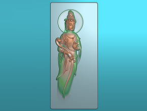 觀音菩薩精雕模型圖玉石玉墜雕刻圖_享刻數(shù)控雕