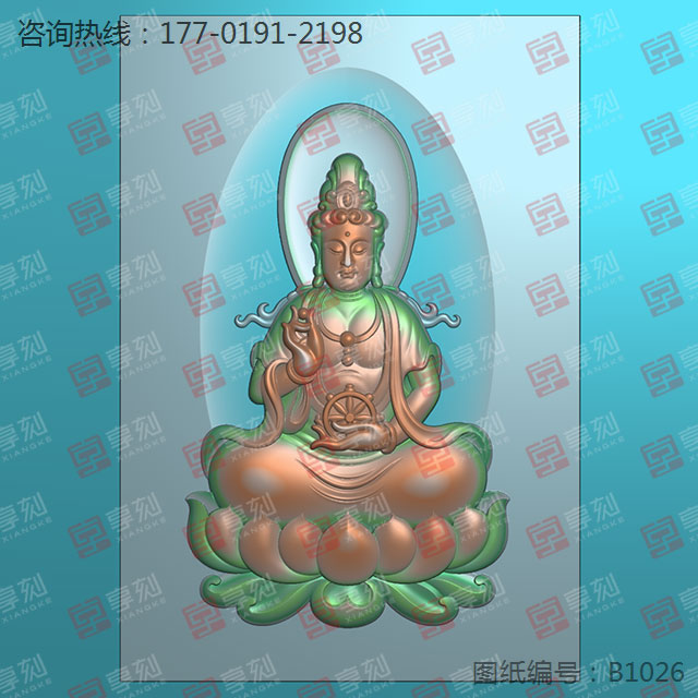 觀音吊墜玉石木材掛件精雕模型圖