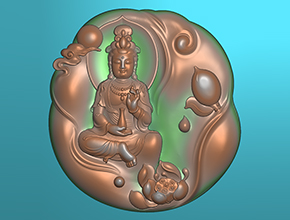 精美觀音翡翠精雕模型圖玉石玉墜雕刻圖_享刻數(shù)