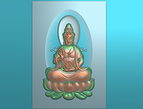 觀音吊墜玉石木材掛件精雕模型圖_享刻數(shù)控雕刻