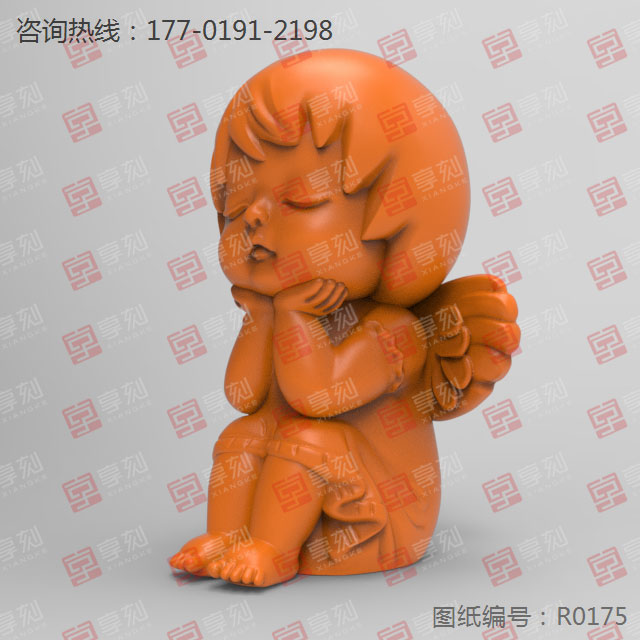 小天使吊墜水晶掛件飾品雕刻模型圖