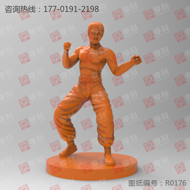 李小龍擺件立體雕刻雕刻模型圖