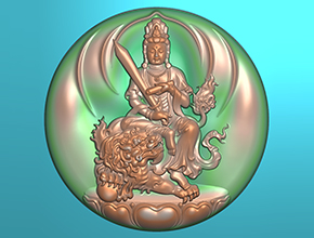 文殊八大守護(hù)神翡翠圓牌電腦雕刻精雕圖_享刻數(shù)