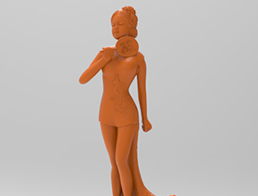 仕女3d立體擺件電腦雕刻精雕圖_享刻數(shù)控雕刻機(jī)