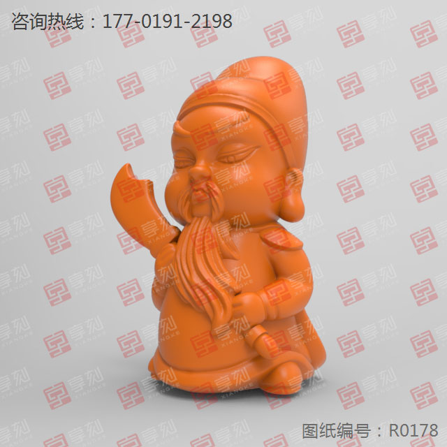 立體Q版關(guān)公擺件電腦雕刻精雕圖