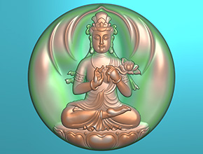 八大守護(hù)神大勢至菩薩圓牌玉石精雕圖_享刻數(shù)控