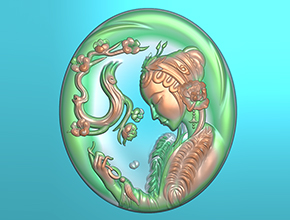 仕女玉石電腦精雕圖紙翡翠吊墜_享刻數(shù)控雕刻機(jī)