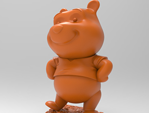 小熊維尼卡通擺件3D打印雕刻模型圖_享刻數(shù)控雕