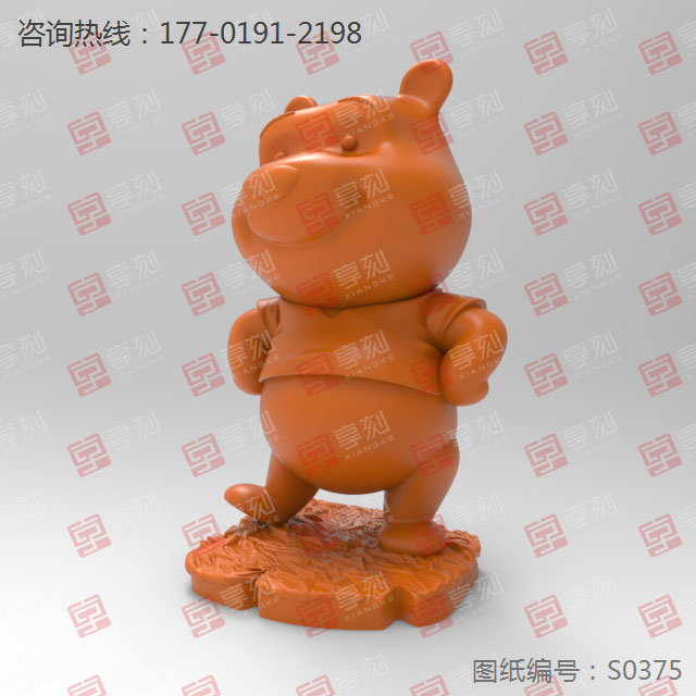 小熊維尼卡通擺件3D打印雕刻模型圖