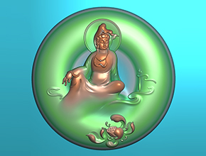 蓮花觀音翡翠玉石雕刻電腦精雕圖_享刻數(shù)控雕刻