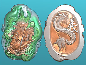 龍關(guān)羽玉石手把件玉雕電腦雕刻機(jī)圖紙_享刻數(shù)控